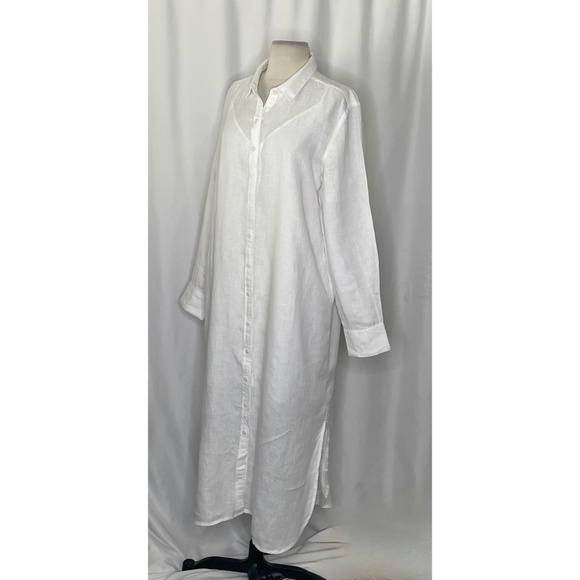 NWT!! J. CREW Tunic Shirtdress Linen Solid White Dress Shirt Dress Medium - Picture 6 of 16
